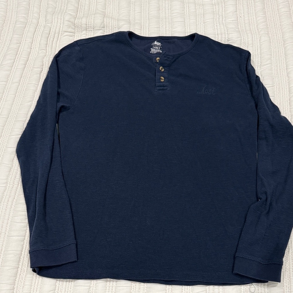 Lost Navy Long Sleeve Henley